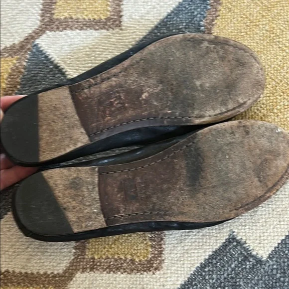 Frye Carson Ballet Leather Flats - Black/ Dark Green, size 9 - Picture 3 of 3